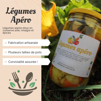 légumes dans un bocal pour l'apéritif